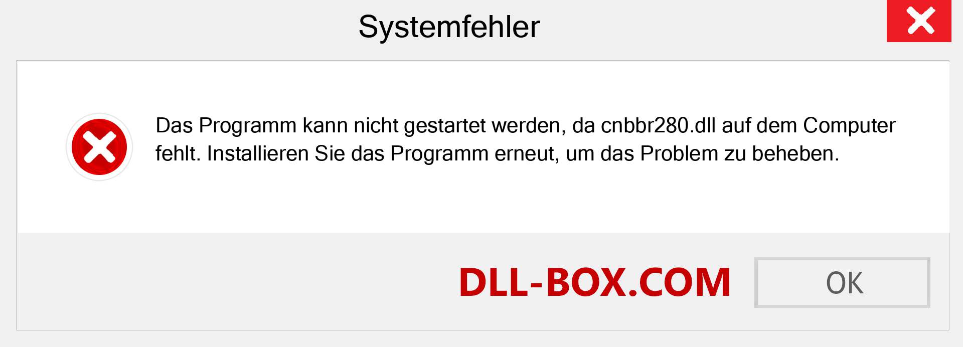 cnbbr280.dll-Datei fehlt?. Download für Windows 7, 8, 10 - Fix cnbbr280 dll Missing Error unter Windows, Fotos, Bildern