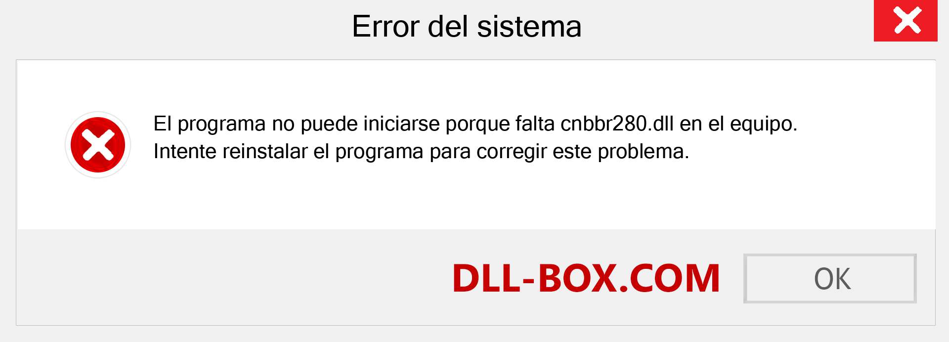 ¿Falta el archivo cnbbr280.dll ?. Descargar para Windows 7, 8, 10 - Corregir cnbbr280 dll Missing Error en Windows, fotos, imágenes